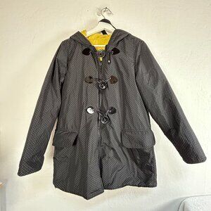 Mycra Pac One Womens Reversible Hooded Raincoat Size 0-P Polka Dot Toggle Front